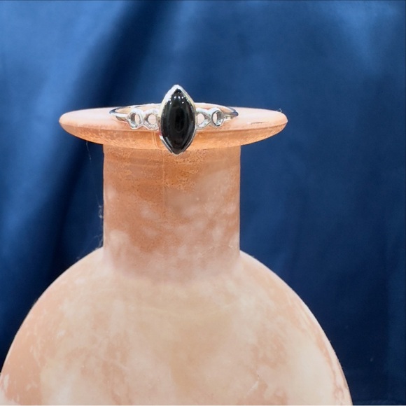 ꕥ New natural onyx artisanal hand made 925 ring ┕━━━━━♥♠♣♦━━━━━┙ - Picture 2 of 5